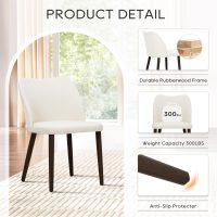 COLAMY Upholstered Dining Chairs Set of 4, Modern Fabric Dining Room Kitchen Side Chair with Padded Seat and Wood Legs for Restaurant/Cafe, Beige - Image 4