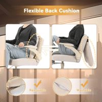 Meditation Cross Legged Armchair, ADHD Chair with Adjustable Armrests, Criss Cross Desk Chair with Flexible Back Cushion, Swivel Footrest, Arm Support and Wheels for Home Office, Cocoa - Image 3