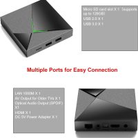 Amlogic S905X4 Q11 Android 11.0 TV Box 8K Decoding 4K HDR 2.4/5Ghz Dual WiFi 8822CS + 1000M Ethernet Smart TV Box 4GB + 32GB with IRI Voice Remote (Not Included Batteries) - Image 5