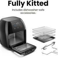 CHEFMAN Multifunctional Digital Air Fryer+ Rotisserie, Dehydrator, Convection Oven, 17 Touch Screen Presets Fry, Roast, Dehydrate, Bake, XL 10L Family Size, Auto Shutoff, Large Easy-View Window, Black - Image 8