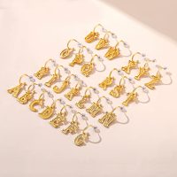 Gold Earrings with Charm Personalized Letter Drop Dangle Earrings for Women Dainty Jewelry - Image 4