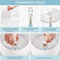 GyroVu Table Lamp Set of 2, 18.63” Ceramic Lamp Classic Beside Lamps Nightstand Lamp Modern Cute Lamp for Living Room, Bedroom & Office Rocker Swtich Sky Blue-LED Bulbs Included - Image 6