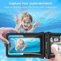 Niveaya Double Space Waterproof Phone Pouch (2-Pack) - IPX8 Cell Phone Dry Bag for Beach, Kayak, Cruise Travel Essentials - Compatible with iPhone 16/15/14 Pro Max & Galaxy S25/S24 Ultra (up to 8.3") - Image 6