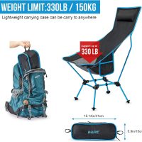 G4Free 2Pack Lightweight Portable High Back Camp Chair, Folding Chair Lawn Chair Heavy Duty 330lbs with Headrest & Pocket for Outdoor Camp Travel Beach Travel Hiking - Image 6