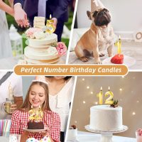 13th Birthday Candles, Number 13 Candles, Gold Happy Birthday Candle for Cake, Happy Birthday Cake Topper Decoration for Him Her Birthday Party Wedding Anniversary Celebration Supplies (13, Gold) - Image 6