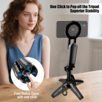 Magnetic Phone Tripod with Remote Control, Portable Magnetic Selfie Stick Tripod for Photography, Videography and Live Streaming, Cell Phone Stand for iPhone Smartphone - Image 4