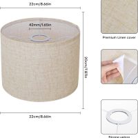 Beige Linen Small Drum Lampshade, 8.66" Top x 8.66" Bottom x 7.87" High Lamp Shade, Lamp Shade Replacement for Table and Floor Lamps, Pendant Light, Handcrafted Lampshade, Easy Assembly - Image 2
