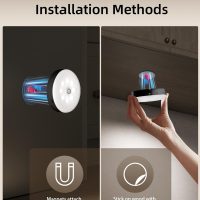 EZVALO Under Cabinet Lighting,1000mAh Rechargeable Puck Lights with Remote,3 Color Temps & 12 RGB Motion Sensor Closet Lights Indoor, Dimmable Under Counter Lights for Kitchen, Shelf Black (6 Packs) - Image 9