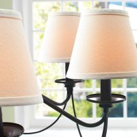 Small Lamp Shade Set of 6 Chandelier Shades 3" X 6" X 5" White Linen Lampshade Clip-On Bulb - Image 3