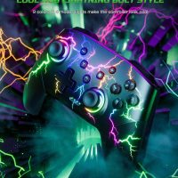 VOYEE Switch Controllers Compatible with Switch/Lite/OLED/PC Windows, 1000mAh Programmable RGB Lightning LED, Wireless Pro Controller with One Key Pairing/Wake Up/Turbo/Vibration - Image 2