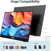 InnoView Portable Monitor, 15.6 Inch FHD 1080P HDMI USB C Second External Monitor for Laptop, Desktop, MacBook, Phones, Tablet, PS5/4, Xbox, Switch, Built-in Speaker with Protective Case - Image 4