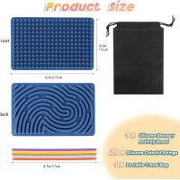 Sensory Activity Board, Silicone Fidget Toy for Stress Relief, Calming, Focus, ADHD and Autism, 6 Colors Sensory Toys Game Controller for Kids 2+ & Adults with 20 Strings (Navy Blue) - Image 8