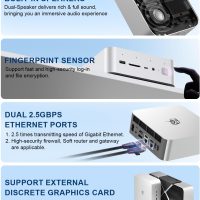 Beelink GTI14 AI Mini PC, Intel Core Ultra 9 185H (16T/22C, up to 5.1GHz), 64GB DDR5 2TB PCIe4.0 SSD Mini Desktop Computer, Dual 2.5G LAN/Fingerprint Sensor/WiFi 7/ BT5.4/USB4.0/ 145W PSU Gaming PC - Image 2