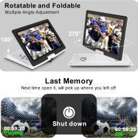 17.9" Portable DVD Player with 15.6’’ Large HD Screen, 6Hrs Play, DVD Player Portable with Dual Speaker, Last Memory, Support SYNC TV/USB/SD Card, Play All Discs Format Except Blu-ray, White - Image 3