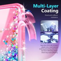 NGB Designed for iPhone XR Phone Case, Pink/Aqua | Glitter Liquid Sparkle Cute Cover for Women Girls Kids | with Tempered Glass Screen Protector & Ring Holder & Wrist Strap Lanyard - Image 6