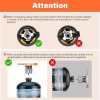 WADEO 3900W Windproof Camping Stove, Camping Gas Stove with Piezo Ignition, Backpacking Stove Portable Camping Stove with Two Fuel Canister Adapter for Outdoor Backpacking Hiking and Picnic - Image 9