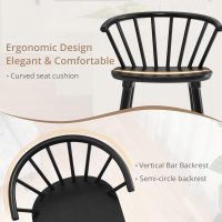 LUE BONA Black Dining Chairs Set of 4, Farmhouse Wood Dining Chairs with Semicircular Backrest, Spindle Dining Chair for Kitchen and Dining Room, 18 Inch - Image 4