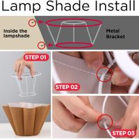 KUNJOULAM Cute Small Table Lamp, Modern Bedside Nightstand Lamp with Coffee Fabric Lampshade, Metal Base for Bedroom Home Office Decor (Without Buld) - Image 4