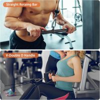 SERTT Workout Cable Machine Attachment for Home Gym, LAT Pulldown Attachments, Cable Accessories for Weight Training, Straight Pull Down Bar, Tricep Rope, Double D Row Handle, V-Shaped Bar - Image 7