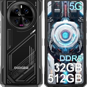 DOOGEE V40 Rugged Smartphone 5G,32GB+512GB/2TB Android 14 Rugged Phone,4nm D7300,6.78" FHD+120Hz Rugged Unlocked Cell Phone,108MP+20MP Night Vision,8680mAh,3 Card Slots/Dual Unlock/NFC/Wi-Fi6E/IP69K