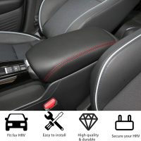 Center Console Armrest Cover for Honda HRV Accessories 2023 2024 2025 2026, for HR-V Arm Rest Box Lid Protection Trim, Armrest Seat Leather Interior, Middle Console Liner (Red Stitches) - Image 6