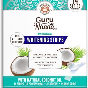 GuruNanda Teeth Whitening Strips - 7-Day Treatment with Non-Slip, Dry Strip Technology - Whitening Designed with Care for a Brighter Smile