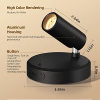 EZVALO Spotlights Indoor with Remote, 5500mAh Rechargeable Picture Lights, Wireless LED Uplighting with Timer＆Dimmable, 3CCT, Display Lights for Plant Painting, Artwork, Accent Lighting (2Pack-Black) - Image 7