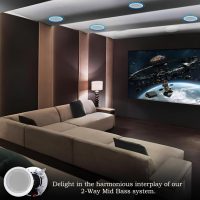 Home Theater System Kit - 2000 Watts Bluetooth Amplifier w/ 6 Qty of 8" Framed Ceiling Speakers 300 W Each, 4-Ch Speaker Selector, Mic, 300 ft Speaker Wire & Remote by Vaiyer - Image 7
