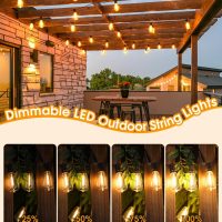 25FT Outdoor String Lights, Patio Lights with 10+1 LED Dimmable Waterproof Shatterproof ST38 Retro Edison 2700K Bulbs for Balcony Yard, Black - Image 2