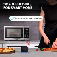 TOSHIBA ML-EM34P(SS) Smart Countertop Microwave, Sensor Reheat, Works With Alexa & Remote Control, Kitchen Essentials, Mute Function&ECO Mode, 1100W, 1.3 Cu Ft, With 12.4" Turntable, Stainless Steel - Image 2