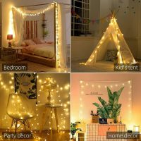 Star String Lights Plug in - 33 ft 100 LED Star Fairy String Lights with Remote and Timer, Waterproof for Bedroom Porch Wedding Party Patio Garden Tent Indoor Outdoor Décor, Warm White - Image 4