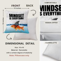 Inspirational Positive Gifts Pillow Covers 18x18, Mindset is Everything Decorative Throw Pillow Covers Pillowcases for Home Bedroom Living Room Decor - Image 7