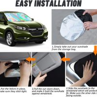 D-Lumina Windshield Sun Shade for Honda HR-V 2016 2017 2018 2019 2020 2021 2022 HRV Accessories, Iridescent Reflective Front Window Sunshade Sun Visor Block UV Rays, Foldable 2 Layers 300D Material - Image 4
