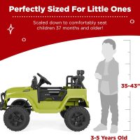Best Choice Products 12V Kids Ride On Truck Car w/Parent Remote Control, Spring Suspension, LED Lights, AUX Port - Green - Image 4