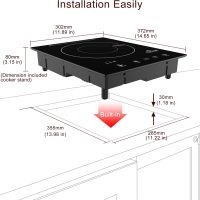 Duxtop Built-in Induction Cooktop, Portable Countertop Burner, Sensor Touch Induction Burner, 170-Minute Timer, Safety Lock, 1800W BT-200T1/8600BI - Image 5