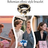 Cute Charm Bracelets Set Gold Beaded Stackable Stretch Bracelets Bohemian Summer Jewelry Gifts for Women - Image 4