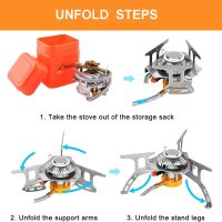 WADEO Camping Gas Stove, 3700W Portable Backpacking Stove with Piezo Ignition, Portable Burner, Camping Stove Adapter and Carrying Case for Outdoor Cooking - Image 5