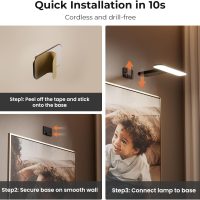 FULEN 2 Pack Picture Lights for Wall,Battery Operated Wall Sconce Rechargeable,LED Wall Light Cordless with Remote,3 Color Temperature, Art Lights for Painting,Frame,Gallery,Dartboard Lights,Black - Image 5