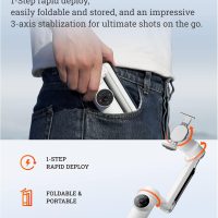 Insta360 Flow Gimbal Stabilizer for Smartphone, AI-Powered Gimbal, 3-Axis Stabilization, Built-in Tripod, Portable & Foldable, Auto Tracking Phone Stabilizer, Video Recording, Summit White - Image 2