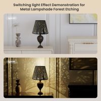 Lampshades for table lamp,metal lamp shade,small lamp shades,lamp shades for floor lamps,lamp cover,vintage lamp shade,6" Top x 10" Bottom x 7.5" High (Spider) & Bedside Lamp-Black Gold - Image 5