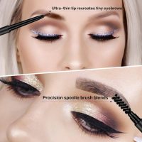 3 Pcs Waterproof Eyebrow Pencil Dark Brown, Premium Eye Brow Pencil Brn with Spoolie Brush, Longwearing for Perfect Brows, Professional, Precision, Defines, Universal Benefit Eyebrow Pencil, O'CHEAL - Image 5