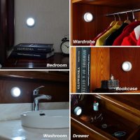 STAR-SPANGLED 6 Pack 2.8” Motion Sensor Lights Indoor AAA Battery Operated, Stick on LED Puck Light for Stairs, Under Cabinet, Closet, Cool White - Image 7