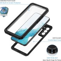 Lanhiem for Samsung Galaxy S22 Case, IP68 Waterproof Dustproof with Built-in Screen Protector, Heavy Duty Full Body Protective Phone Case for Samsung S22 5G, Black/Clear - Image 4