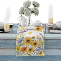 Calendula Flowers Spring Summer Table Runner Seasonal Kitchen Dining Table Decoration for Home Party Holidays - Image 4