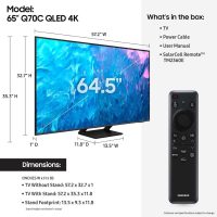 SAMSUNG 65-Inch Class QLED 4K Q70C Series Quantum HDR, Dual LED, Object Tracking Sound Lite, Q-Symphony, Motion Xcelerator Turbo+, Gaming Hub, Smart TV with Alexa Built-in (QN65Q70C, 2023 Model),Black - Image 2