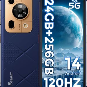 FOSSIBOT F112 Pro 5G Rugged Smartphone Unlocked, 256GB+24GB RAM (Expandable to 1TB), Android 14, 7150mAh Battery, 6.88" FHD+ Display, 50MP+16MP Camera, IP68/IP69K Military Grade, NFC, Dual SIM