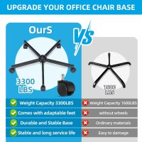 Criss Cross Home Office Swivel Chair Base – Durable, Steady and Easy Installation – Perfect for Criss Cross and Cross Legged Chairs with Replacement Casters (Black,Base+Wheel) - Image 4