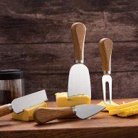 6 Piece Cheese Knives Set with Wooden Handle, Mini Steel Stainless Cheese knife set for Charcuterie anCheese spread, Perfect for Cheese Slicer and Butter Cutter - Image 2