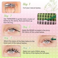 KEYYOU Fairy Lash Clusters Kit, Manga Eyelash Extension Kit at Home, D Curl, Wispy Natural Invisible Band Lash with Waterproof DIY, Fairy-D-8-18MIX, 144 pcs - Image 7