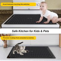 Stove Top Cover for Electric Stove, Stove Cover 28x20inch, Heat Resistant Stove Top Mat, Silicone Stove Mat for Glass Top Stove, Dish Drying Mat for Kitchen (Black, XL) - Image 6